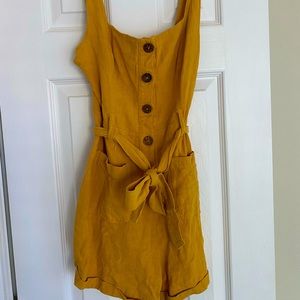 Lush Mustard Romper with Tie